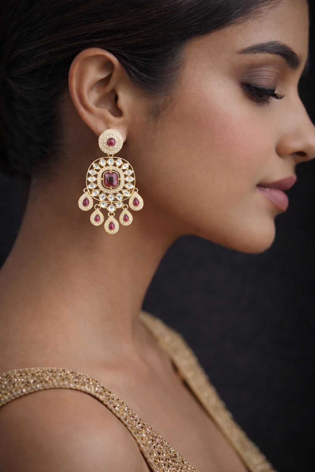 Royal Crystal Bridal Set (Earrings + Maang Tikka)