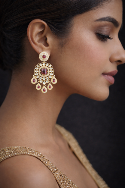 Royal Crystal Bridal Set (Earrings + Maang Tikka)