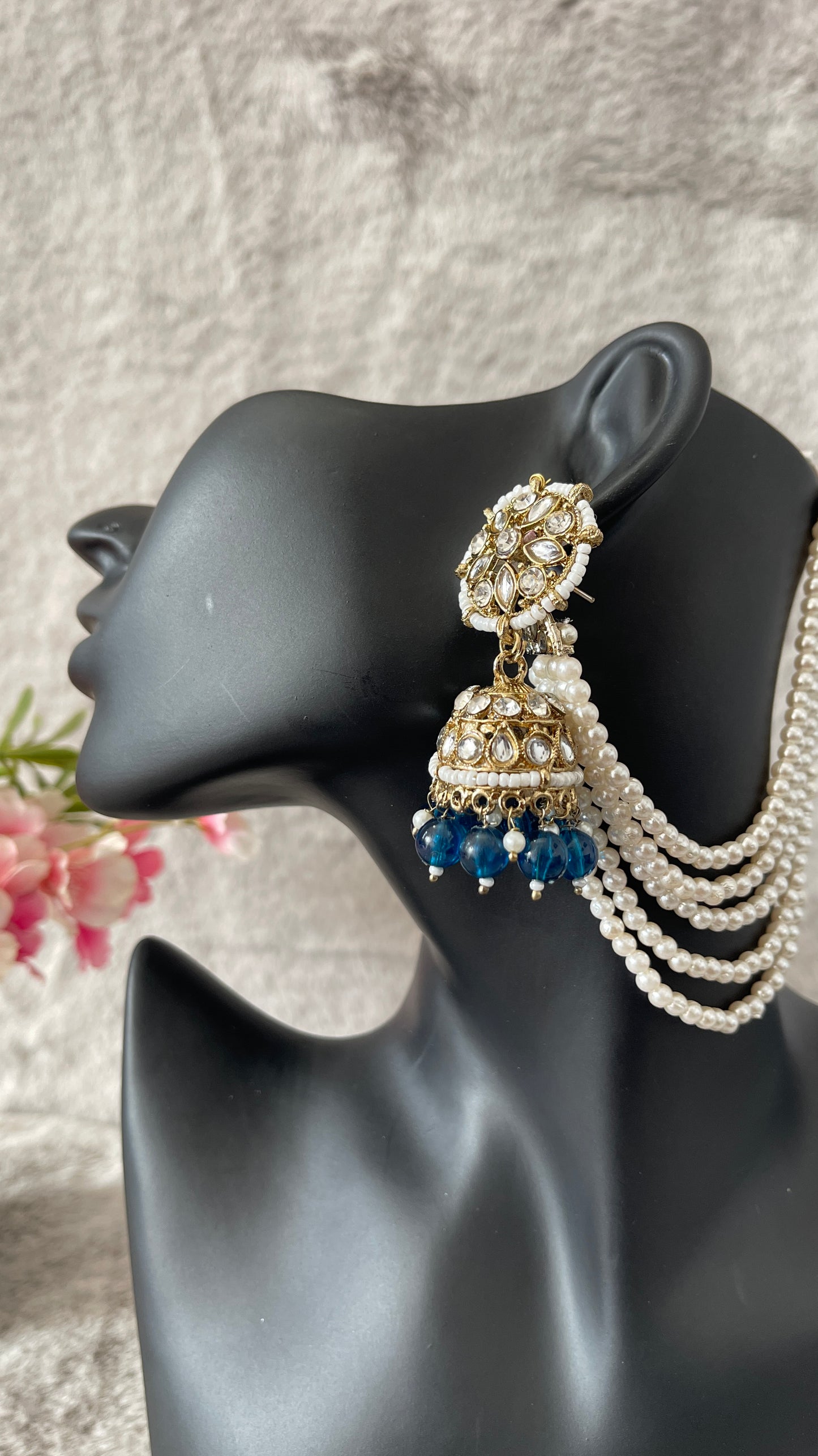 White Pearl Long Sahara Earrings
