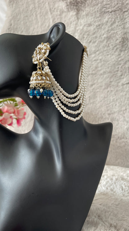 White Pearl Long Sahara Earrings