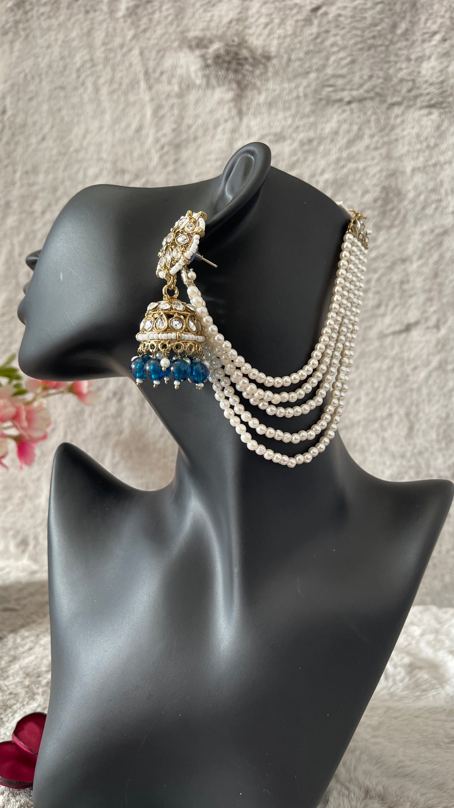 White Pearl Long Sahara Earrings