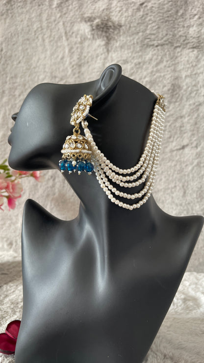 White Pearl Long Sahara Earrings