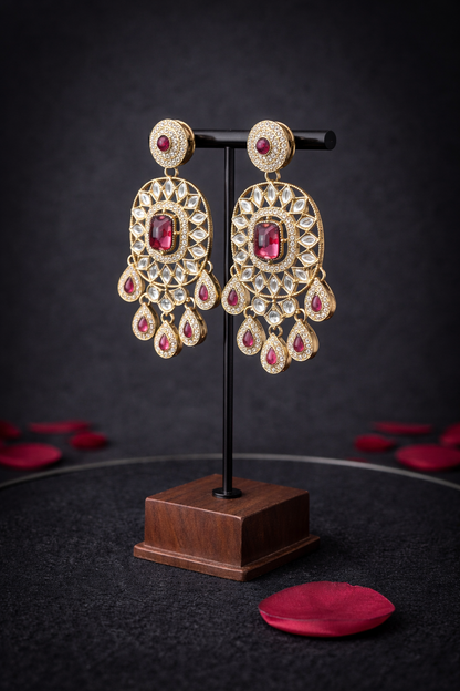 Royal Crystal Bridal Set (Earrings + Maang Tikka)