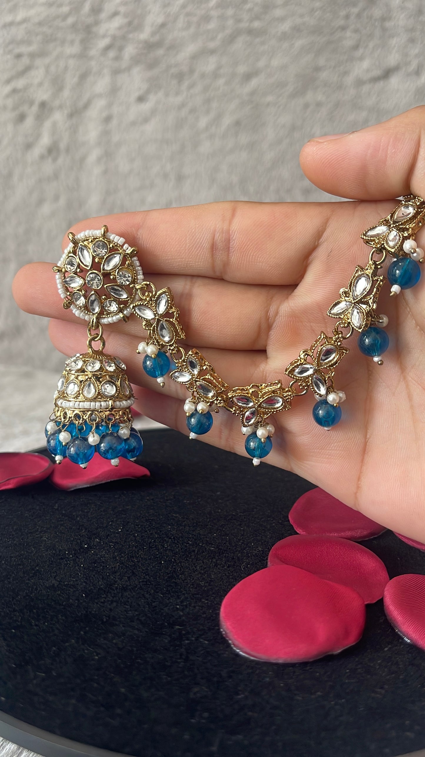 Pastel Pink Chandbali Necklace & Earrings Set – Premium Bridal Jewellery