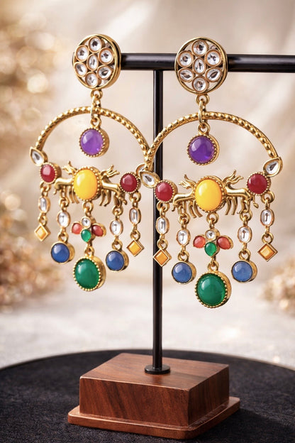 Festive Polki Chandbali Drops