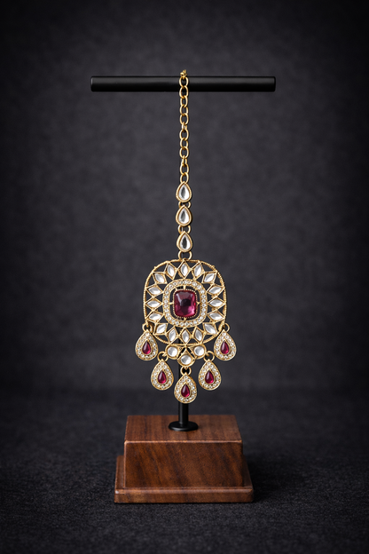 Royal Crystal Bridal Set (Earrings + Maang Tikka)