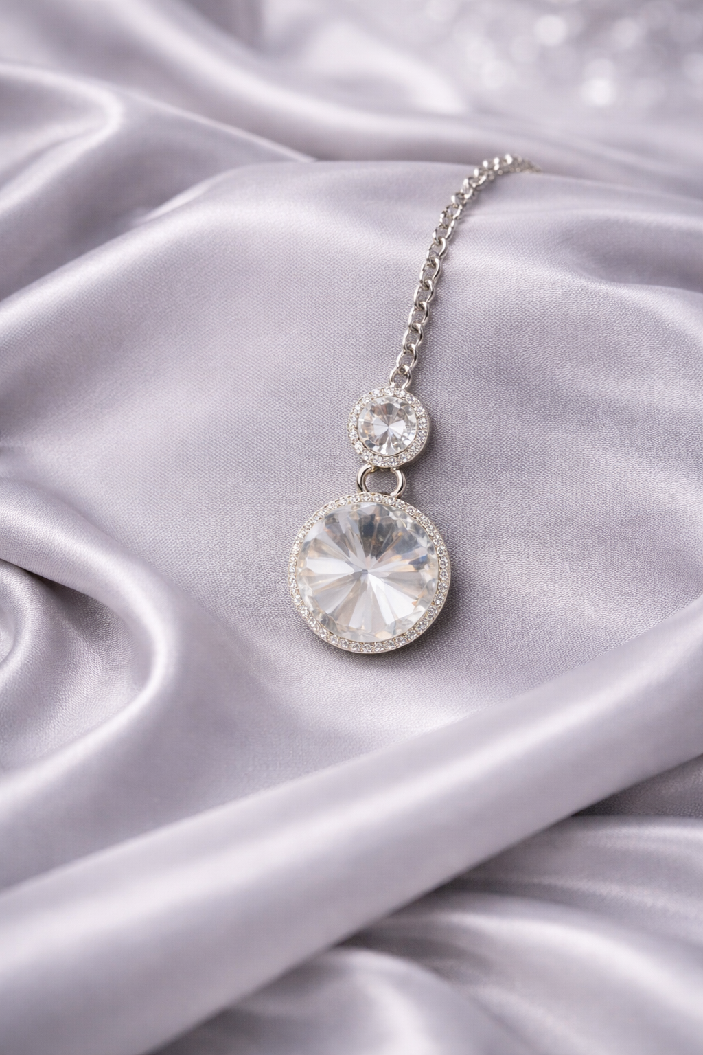 Classic Silver Look Crystal Necklace Set