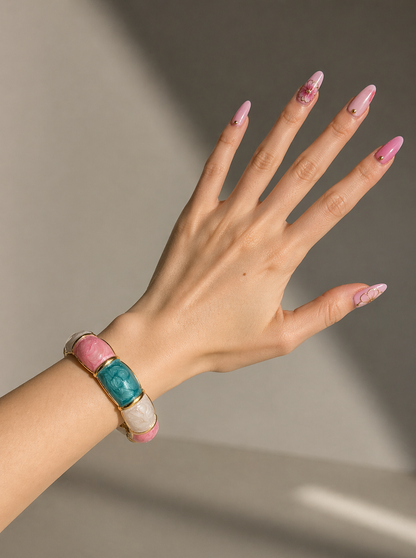Aurora Bloom Pastel Statement Bracelet