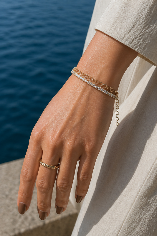 Celeste Spark Adjustable Gold Bracelet