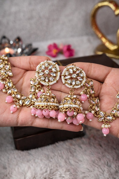 Kundan Jhumka Earrings with Ear Chain