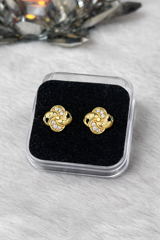 Micro Gold Plated Floral Earrings – Delicate Everyday Charm