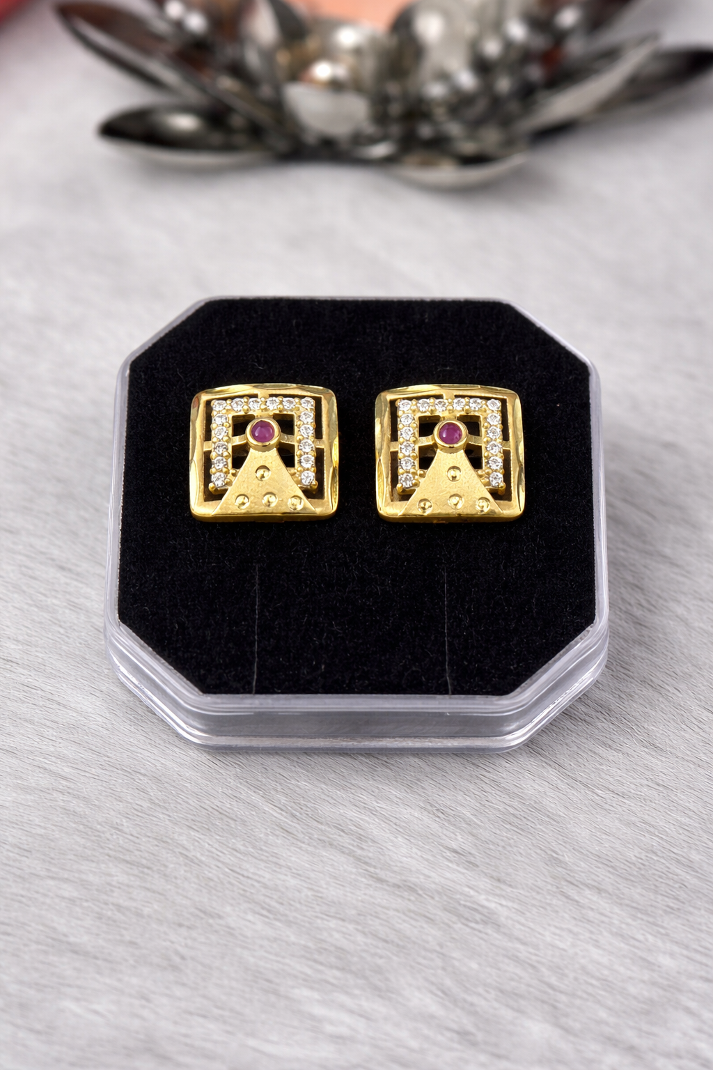 Micro Gold Plated Chandelier Earrings – Festive Elegance