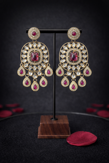 Royal Crystal Bridal Set (Earrings + Maang Tikka)
