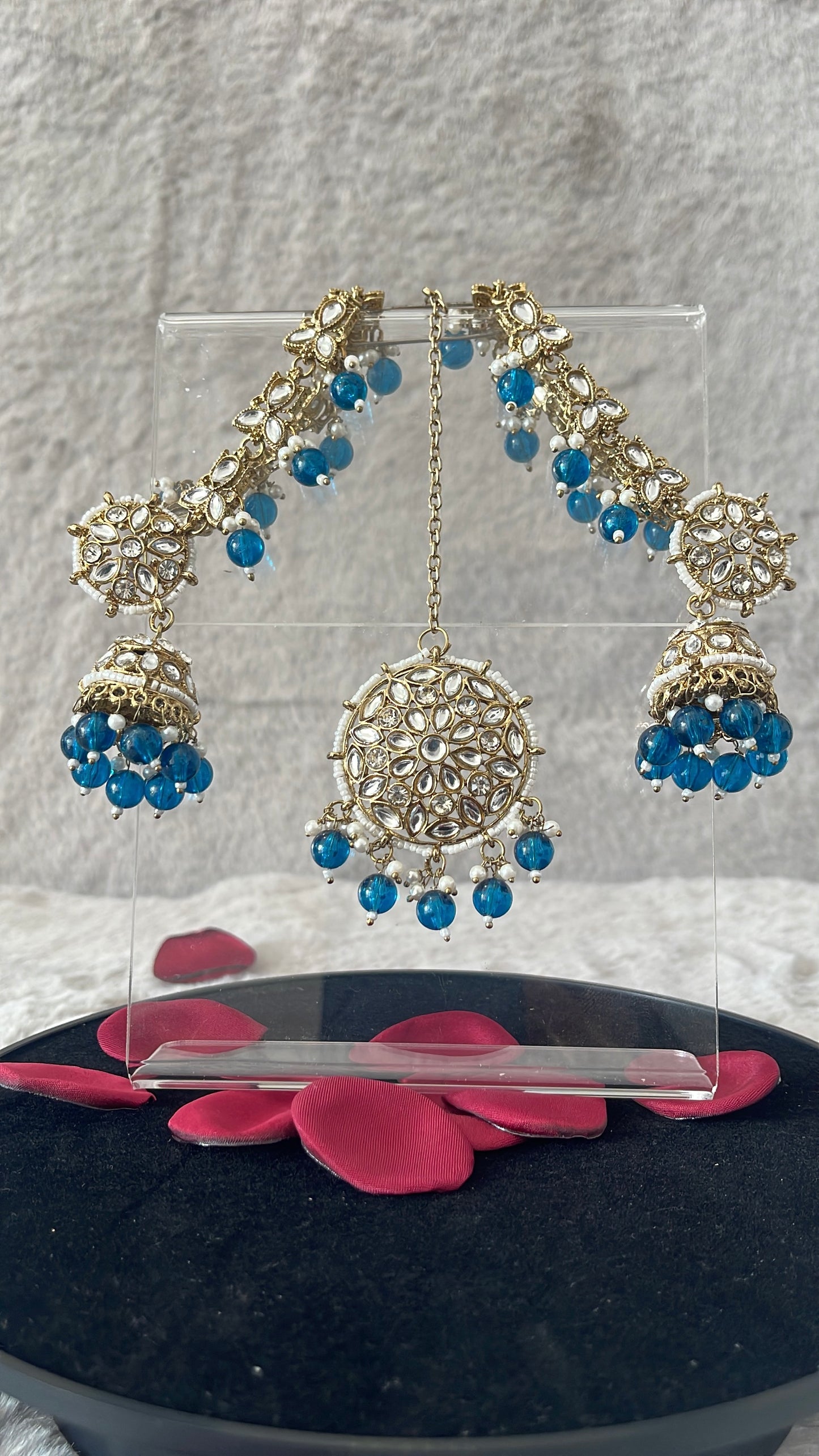 Pastel Pink Chandbali Necklace & Earrings Set – Premium Bridal Jewellery