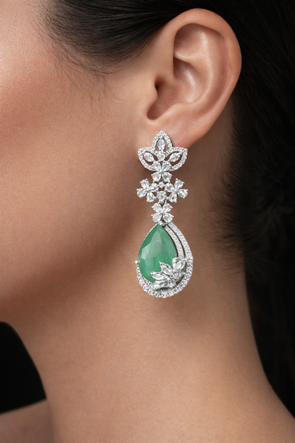 Emerald Luxe Floral AD Earrings
