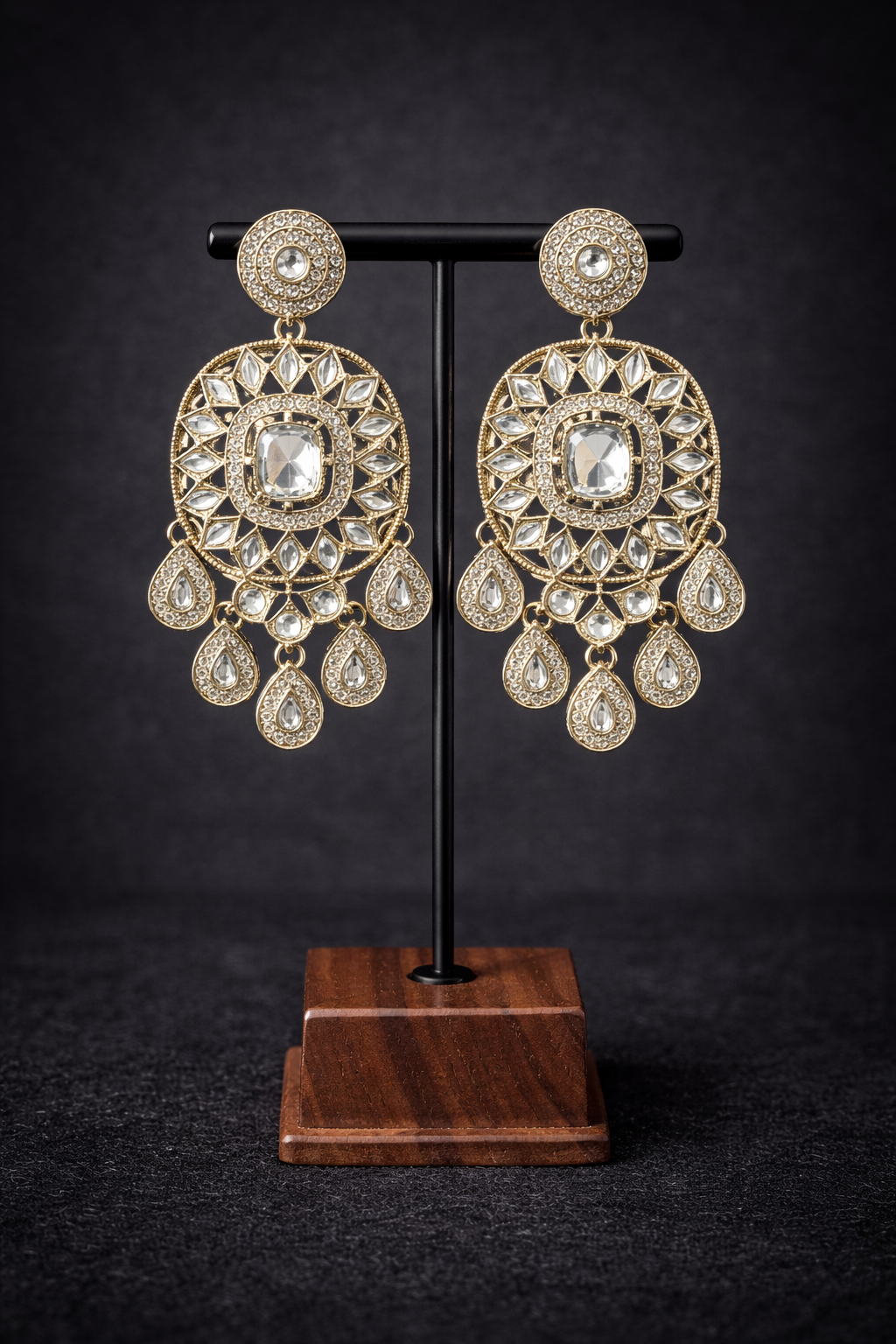 Royal Crystal Bridal Set (Earrings + Maang Tikka)