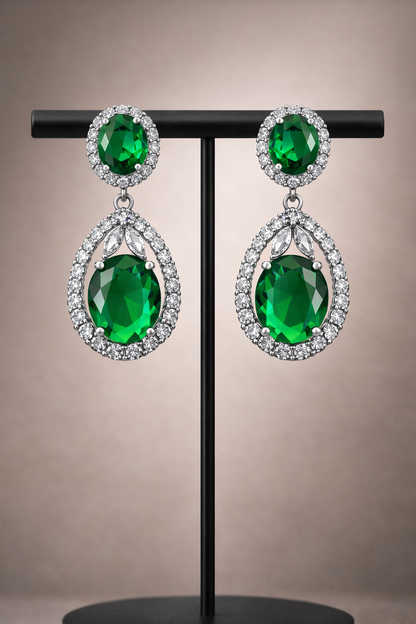 Celestia Diamond Halo Drop Earrings