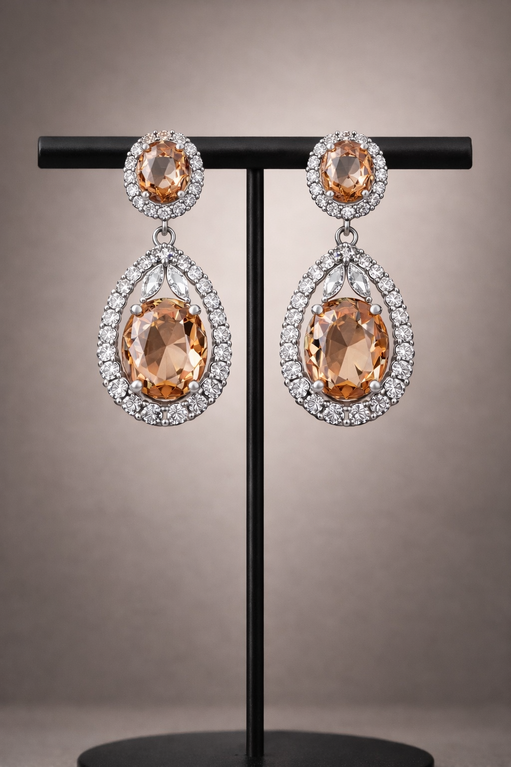 Celestia Diamond Halo Drop Earrings