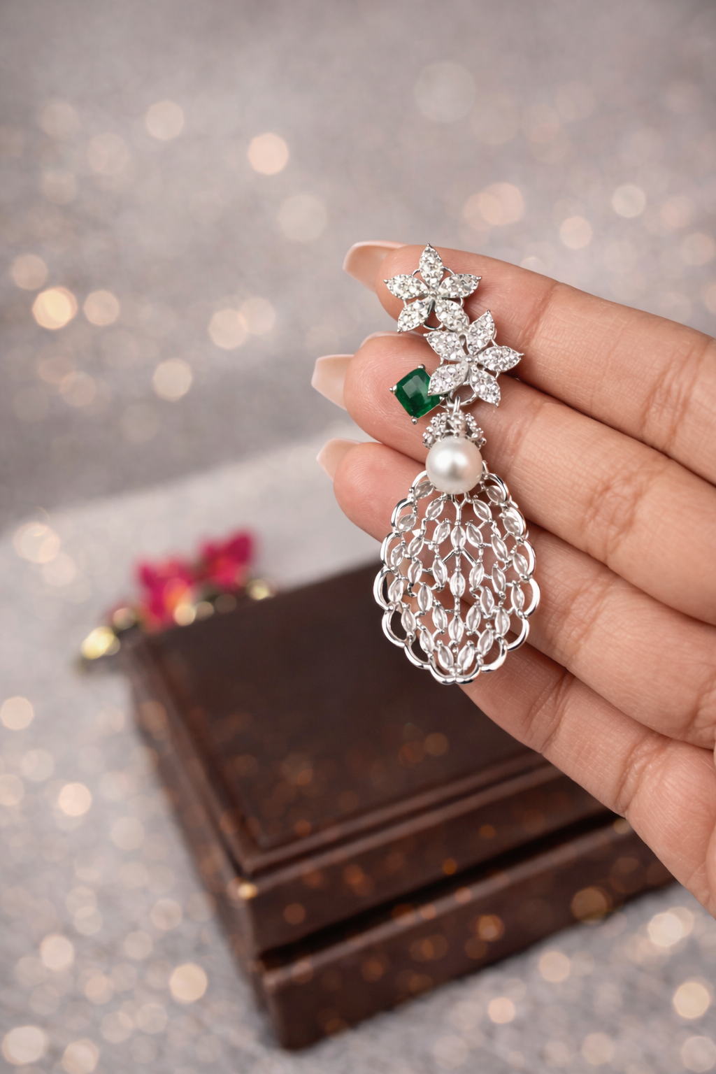 AD Pearl Drop Earrings